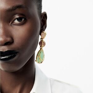 Crystal drop earrings N404